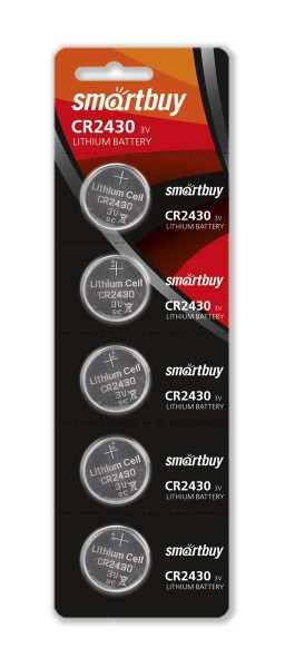 Литиевый элемент питания Smartbuy CR2430/5B (100/2000) (SBBL-2430-5B)