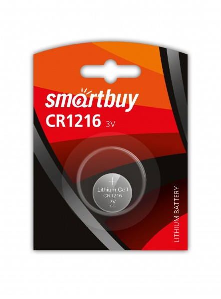 Литиевый элемент питания Smartbuy CR1216/1B (12/720) (SBBL-1216-1B)