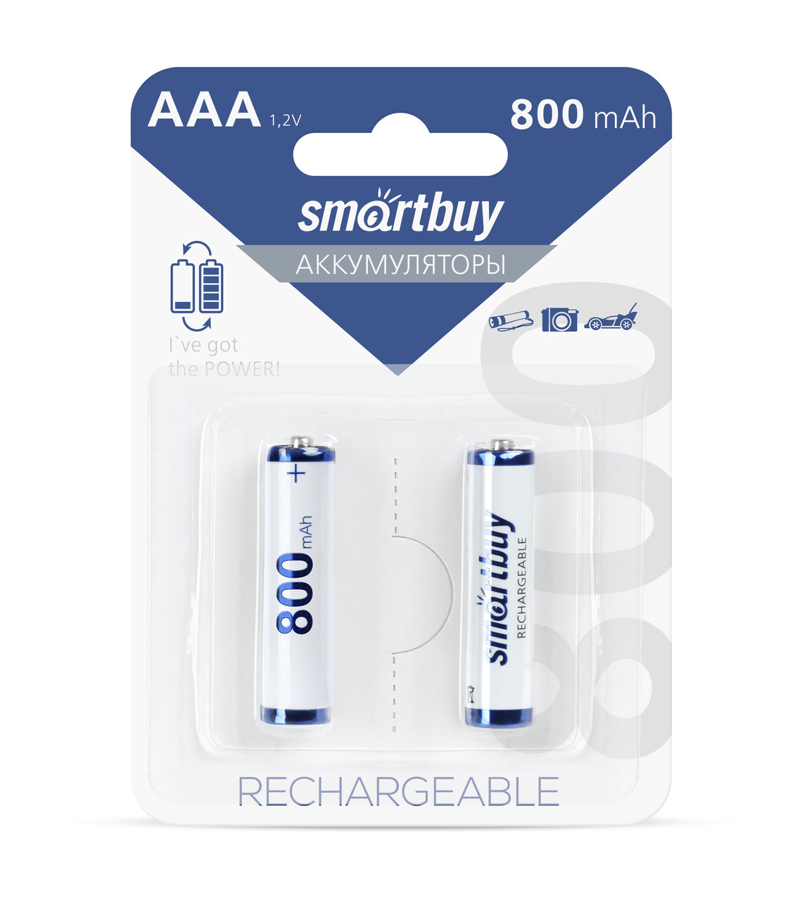 Аккумулятор NiMh Smartbuy AAA/2BL 800 mAh (2/24/240) (SBBR-3A02BL800) - фото 1 - id-p69366647