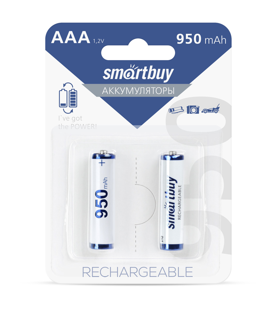 Аккумулятор NiMh Smartbuy AAA/2BL 950 mAh (24/240) (SBBR-3A02BL950) - фото 1 - id-p69195589