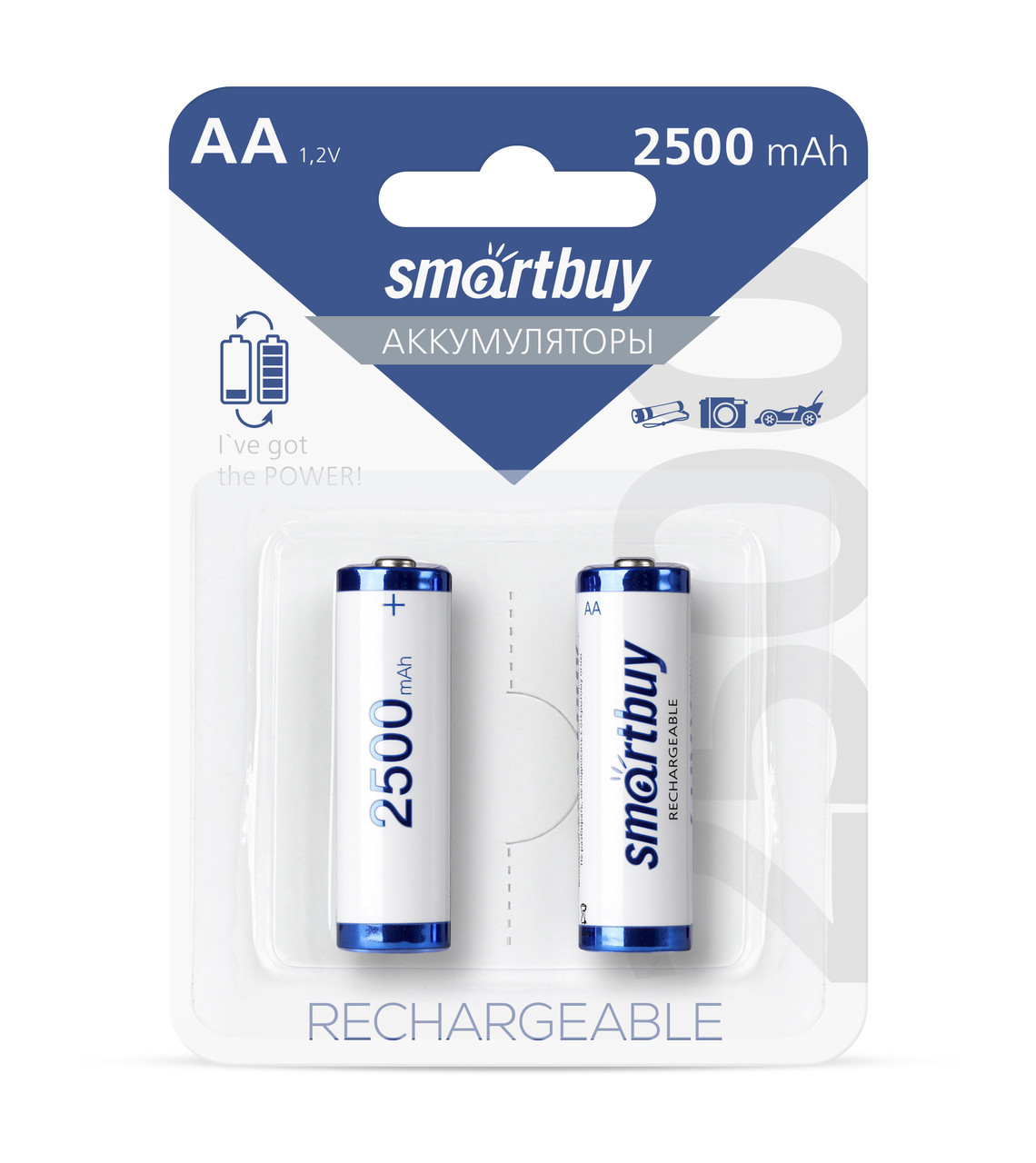 Аккумулятор NiMh Smartbuy AA/2BL 2500 mAh (24/240) (SBBR-2A02BL2500) - фото 1 - id-p72936541