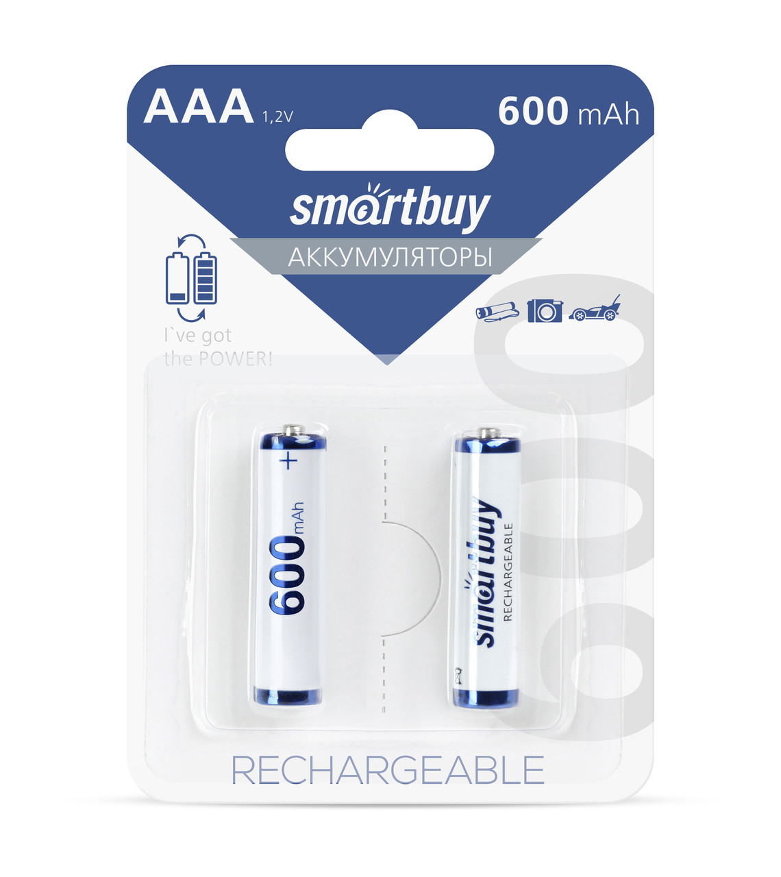 Аккумулятор NiMh Smartbuy AAA/2BL 600 mAh (24/240) (SBBR-3A02BL600)