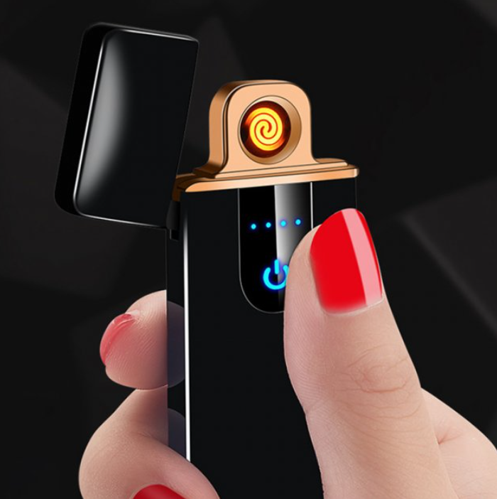 Зажигалка электронная: USB, сенсорная в подарочной коробке
