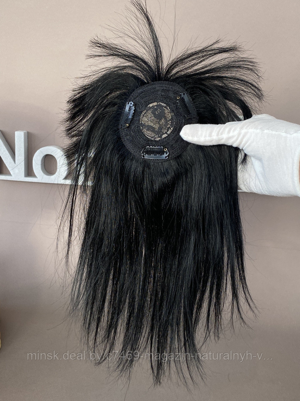 Накладки из натурального волоса с чёлкой (цвет 1 черный) - фото 5 - id-p173941543