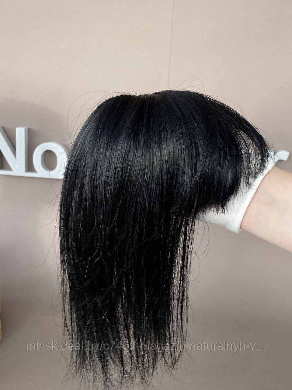 Накладки из натурального волоса с чёлкой (цвет 1 черный) - фото 6 - id-p173941543