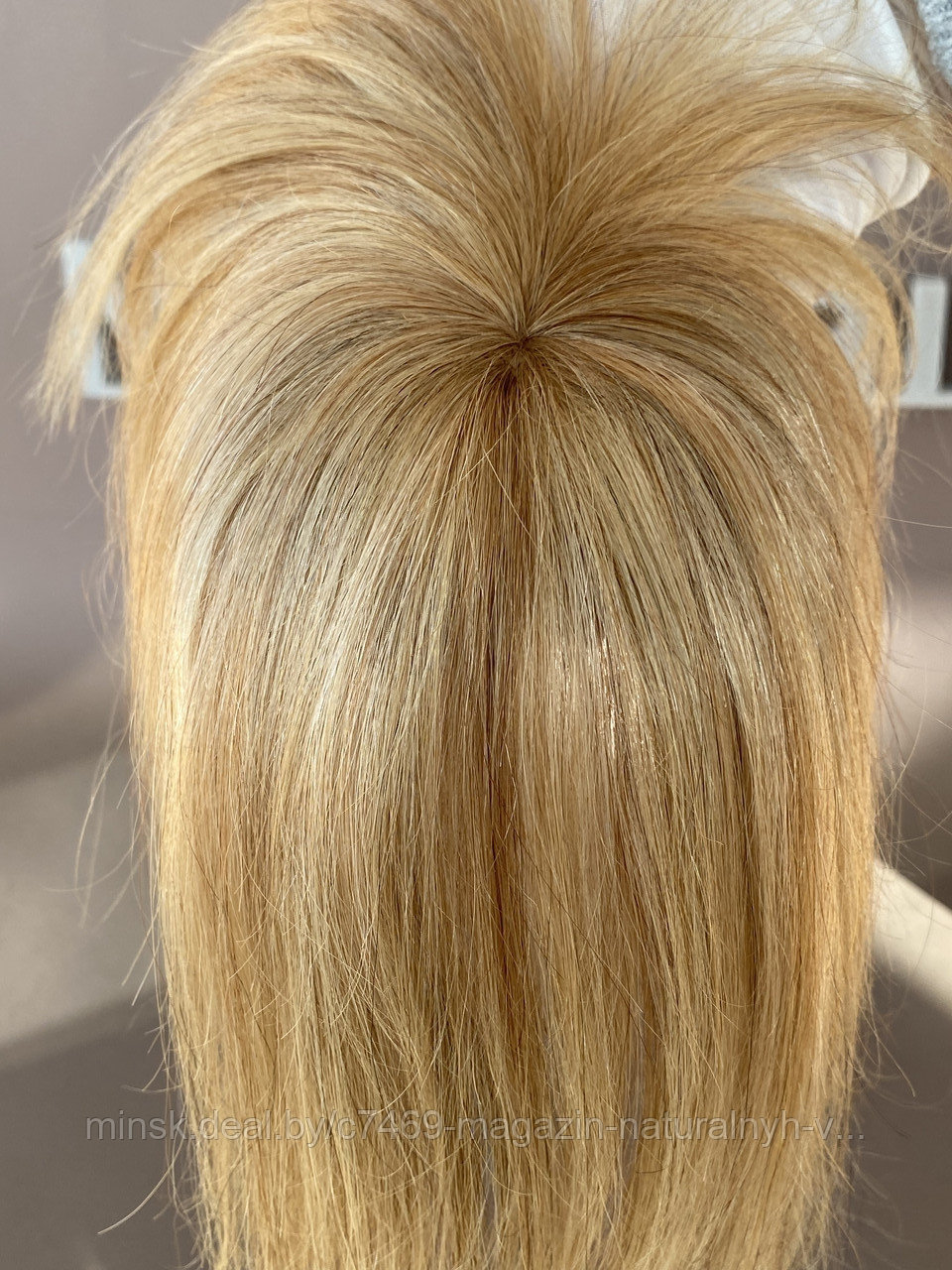Накладки из натурального волоса с чёлкой (цвет 12-60 мелирование) - фото 2 - id-p173950571