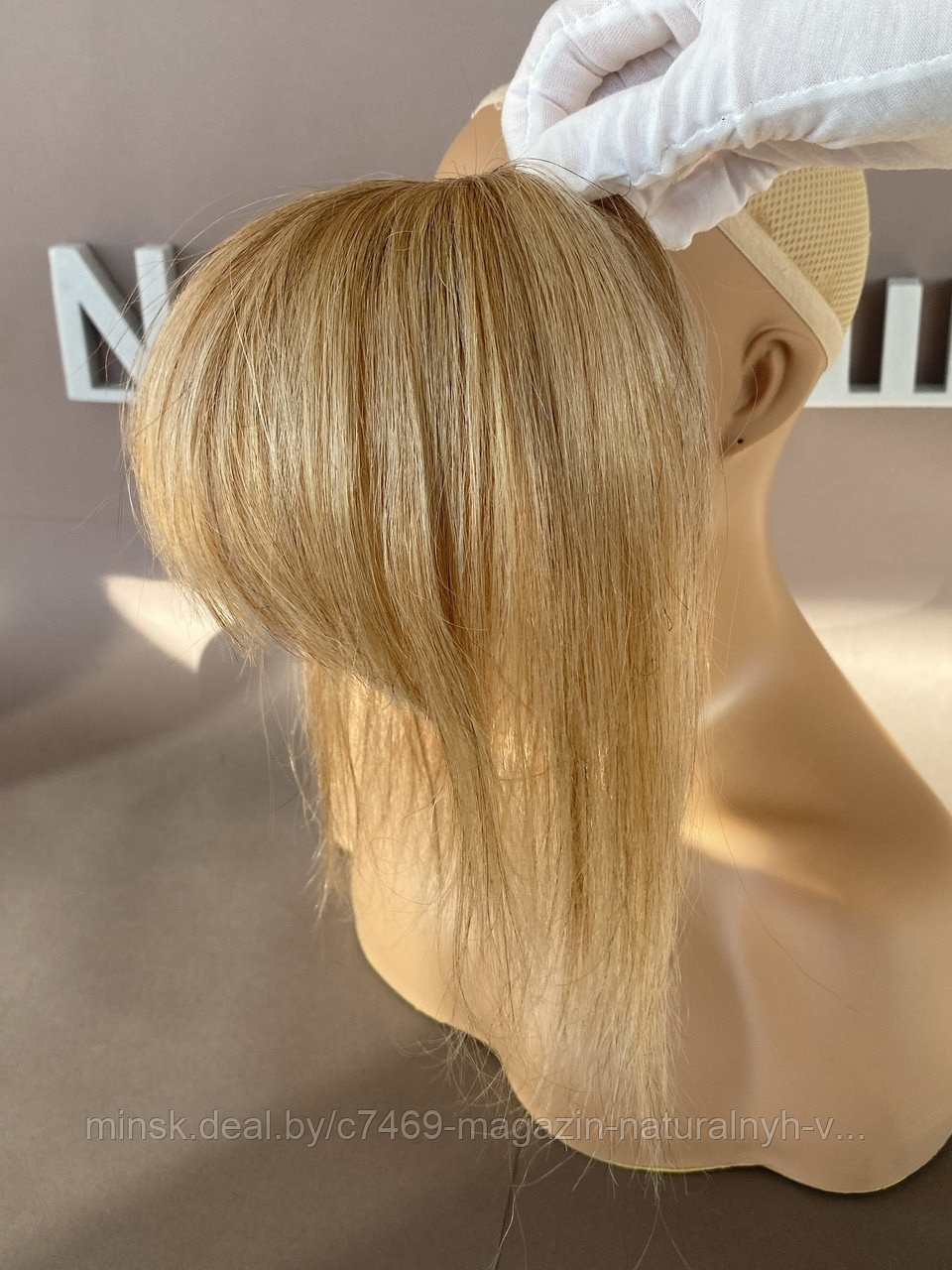 Накладки из натурального волоса с чёлкой (цвет 12-60 мелирование) - фото 4 - id-p173950571