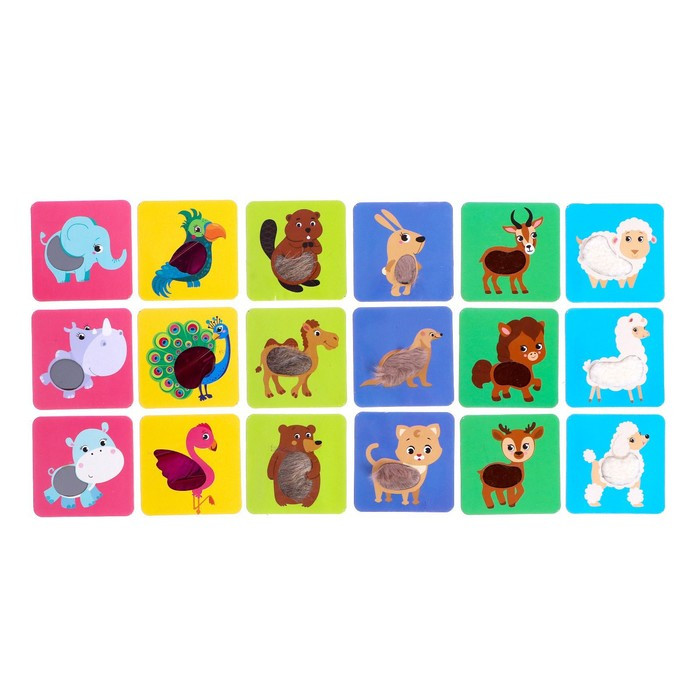 Настольная игра для малышей «Тактильное лото», животные - фото 2 - id-p173960253