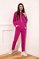 Женский осенний трикотажный розовый спортивный большого размера спортивный костюм INVITE 6018 фуксия 44р.