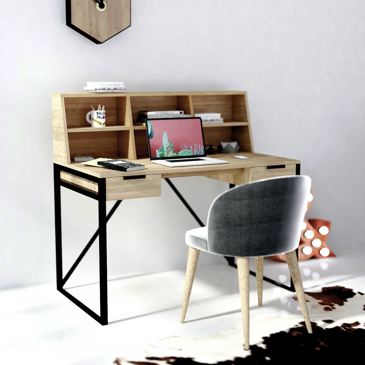 Письменный стол crafto ОСТИН / black в стиле лофт