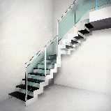 Лестница на двух ломаных металлических косоурах из стального листа Л-3, фото 8