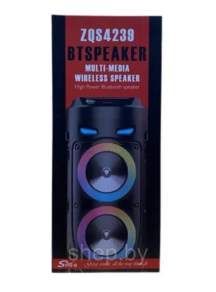 Портативная колонка BT Speaker ZQS-4239, с микрофоном, с пультом ДУ - фото 8 - id-p173969956