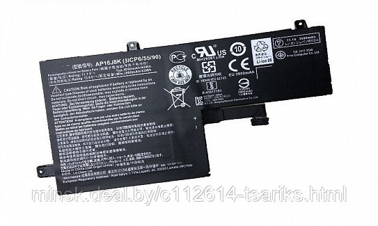 Аккумулятор для Acer Chromebook 11 N7 C731 (AP16J8K), 45Wh, 4050mAh, 11.1V - фото 1 - id-p173971847