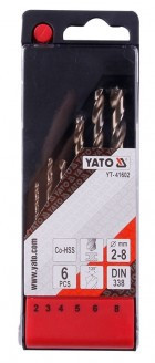 Yato Набор сверл по металлу 6 предметов (YT-41602) - фото 1 - id-p112582511