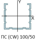 Профиль стоечный Knauf CW 100x50 мм, сталь 0.6 мм, ДЛИНА 4000 мм, фото 2