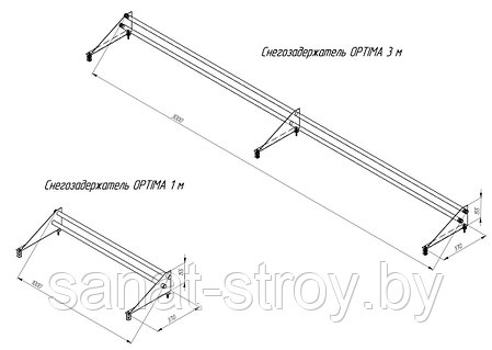 Снегозадержатель трубчатый универсальный Optima  RAL 6005 Зелёный мох 3м, фото 2