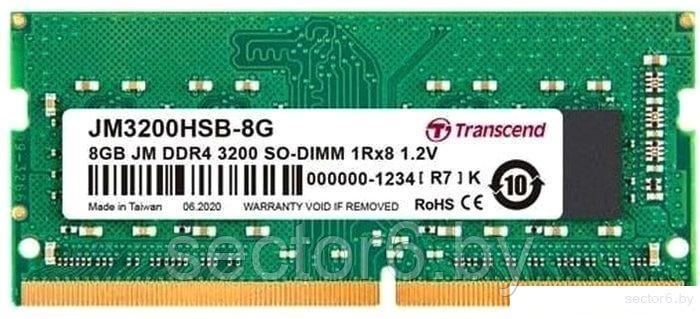 Оперативная память Transcend JetRam 8GB DDR4 SODIMM PC4-25600 JM3200HSB-8G