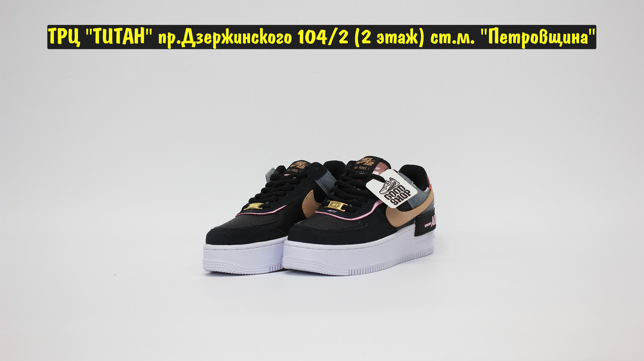 Кроссовки Nike Air Force Shadow Black White - фото 2 - id-p145190234