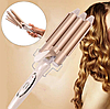 Тройная плойка для создания средних локонов Hair Curler Wang D22, фото 3