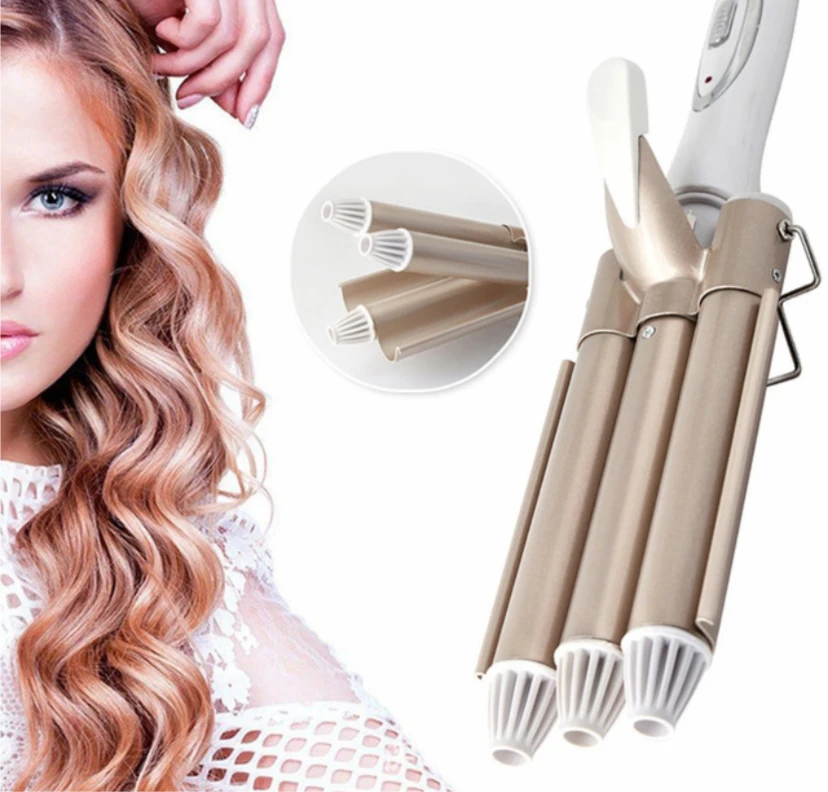 Тройная плойка для создания средних локонов Hair Curler Wang D22 - фото 1 - id-p173984371