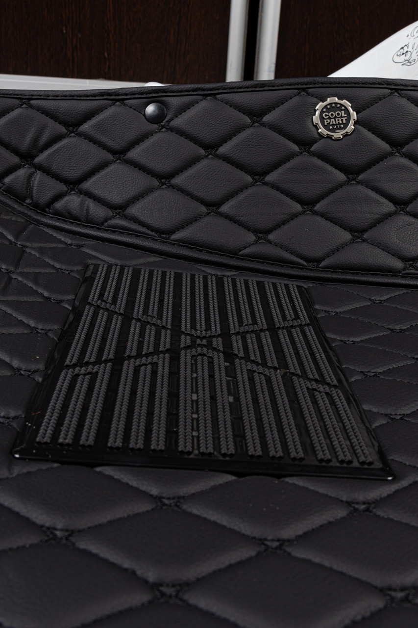 KIA Optima K5 2020- Ковры в салон из Эко-кожи в РОМБ ( цвет Черный шов Черный) 5D LIKE Coolpart - фото 4 - id-p173992412