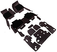 Infiniti QX56 2011- (QX80) ковры салона+КБ эко-кожа ( цвет Черный шов Красный) (7м) 5D LUX FULL Coolpart