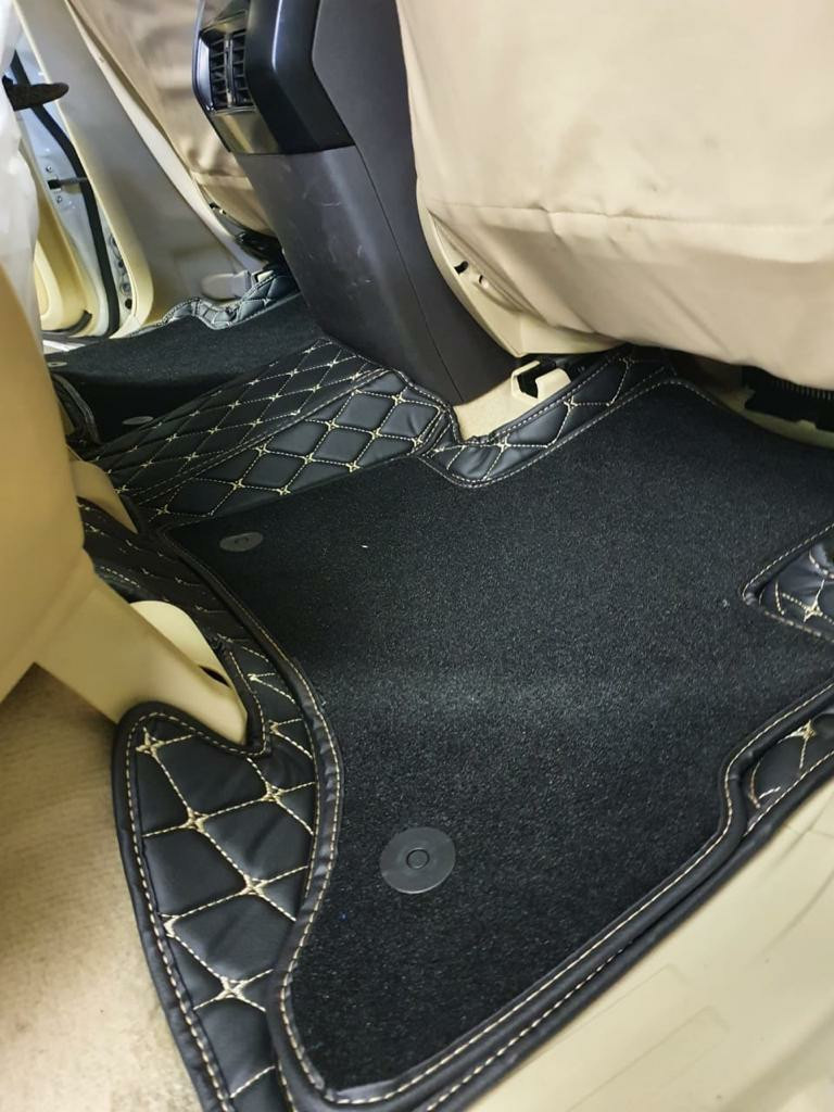 Nissan Murano 2015- ковры салона+КБ эко-кожа( цвет Черный шов Бежевый) 5D LUX FULL Coolpart - фото 8 - id-p173992597