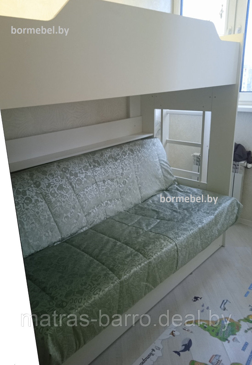 Кровать двухъярусная с диваном белая. Выбор чехла. - фото 3 - id-p173997473