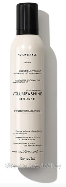 Мусс для объёма и блеска волос сильной фиксации HD Life Style Volume & Shine Mousse, 300 мл (Farmavita) - фото 1 - id-p173994641