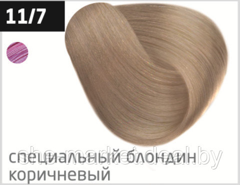 Перманентная крем-краска для волос Color, тон: 11/7 специальный блондин, коричневый, 100 мл (OLLIN - фото 1 - id-p173995045