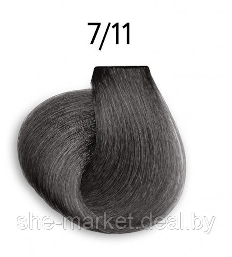 Перманентная крем-краска для волос Color Platinum Collection, тон: 7/11 русый, интенсивно-пепельный, (OLLIN - фото 1 - id-p173994152