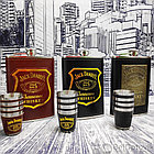 Подарочный набор Jack Daniels: фляжка 255 мл, 4 стопки и металлическая воронка M-39 Оранжево-коричневый, фото 9