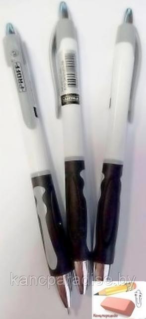 Ручка шариковая автоматическая Proff Arte Serenata, 0,7 мм., серо-белый корпус, резиновый держатель, синяя