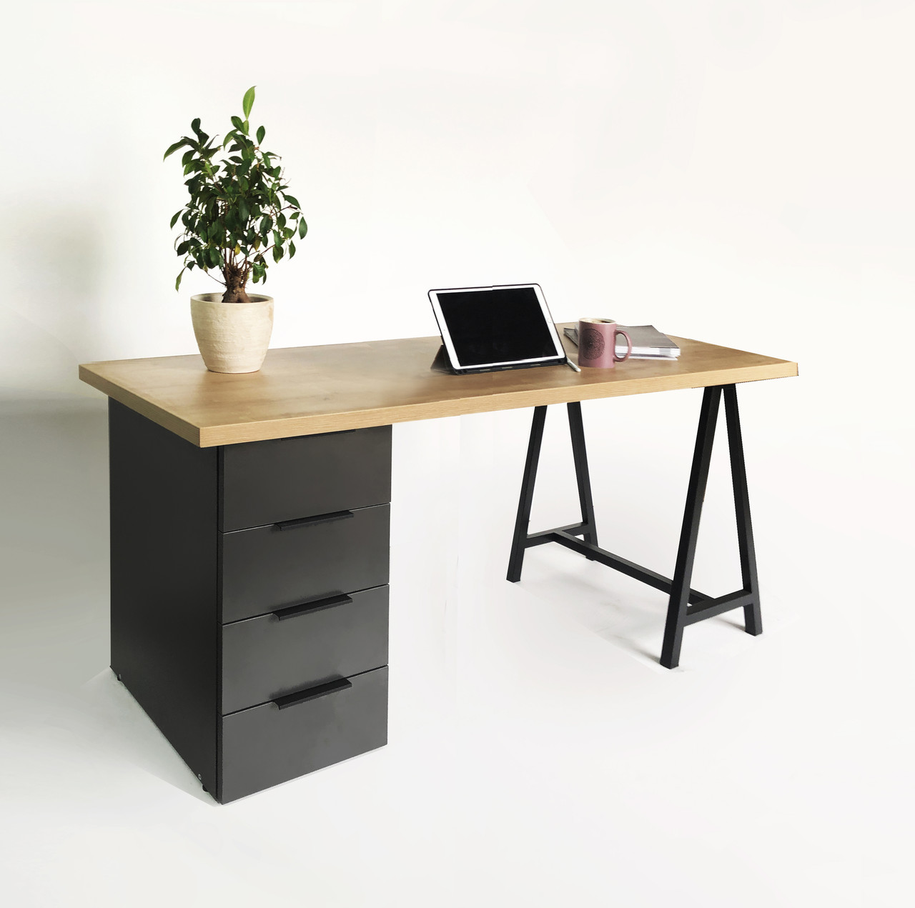 Письменный стол crafto СМИТ / black в стиле лофт - фото 4 - id-p101151485