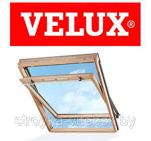 Мансардное деревянное окно VELUX OPTIMA Стандарт GZR 3050 с открыванием по центральной оси CR04, 55x98 см - фото 1 - id-p20866974