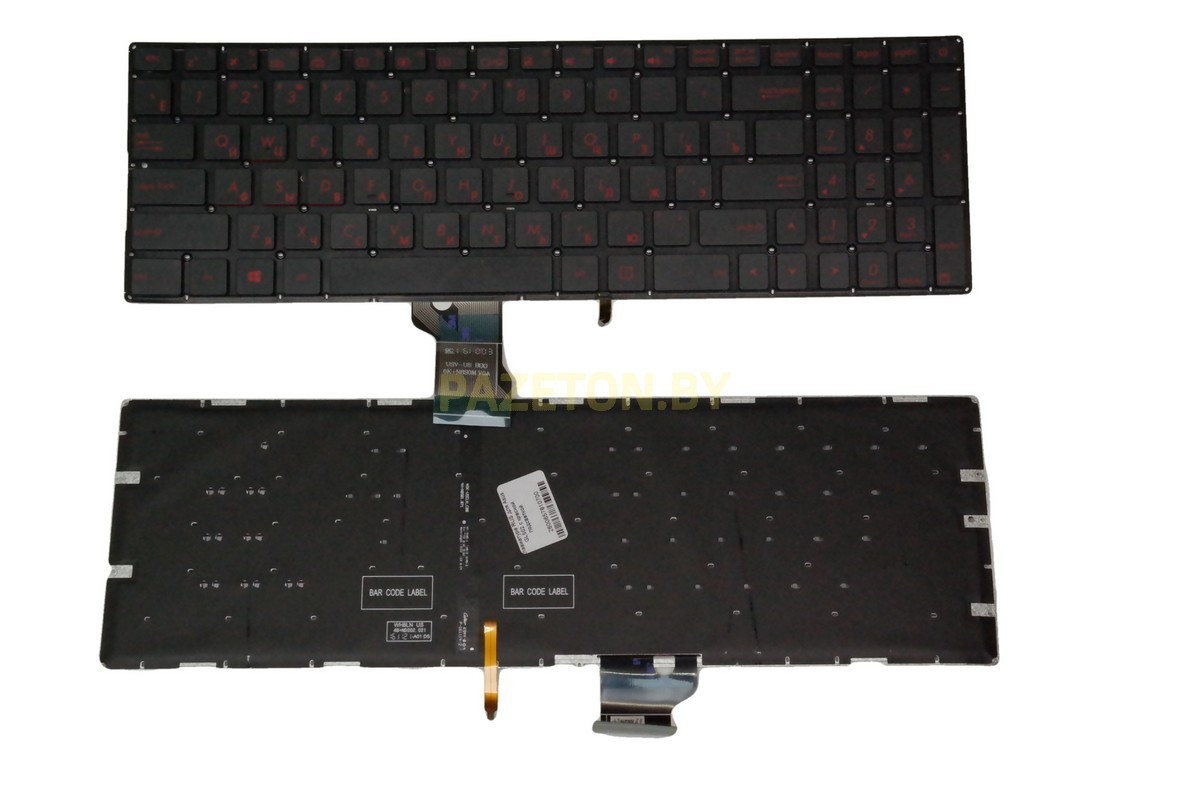 Клавиатура для ноутбука Asus GL702VM GL702VS GL702VT черная красная подсветка - фото 1 - id-p174050983