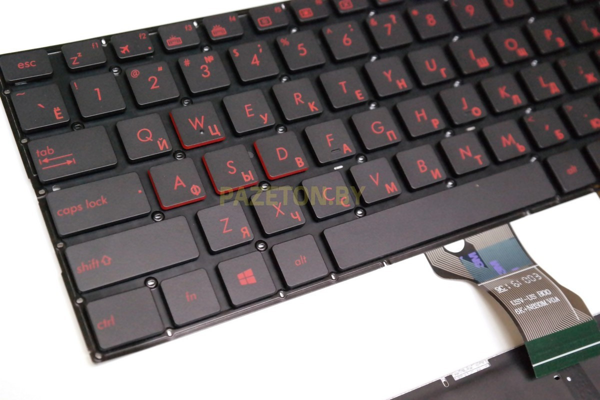 Клавиатура для ноутбука Asus GL702VM GL702VS GL702VT черная красная подсветка - фото 2 - id-p174050983