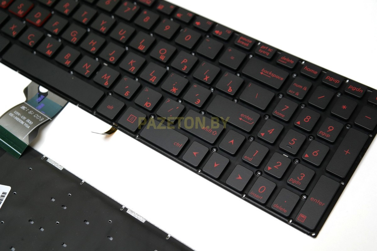 Клавиатура для ноутбука Asus GL702VM GL702VS GL702VT черная красная подсветка - фото 3 - id-p174050983