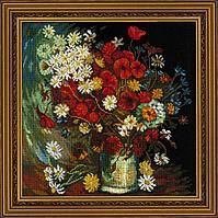 Набор для вышивания крестом «"Ваза с маками, васильками и хризантемами" по мотивам картины В. Ван Гога».