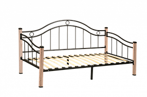 Кровать Скарлетт с ортопедическим осн. (дуб сонома / металл: черный) фабрика Олмеко