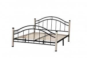 Кровать двухспальная Скарлетт (ш.1600) (дуб сонома / металл: черный) фабрика Олмеко, фото 2