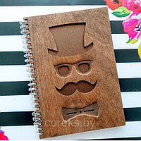 Ежедневник в деревянной обложке "Джентльмен"