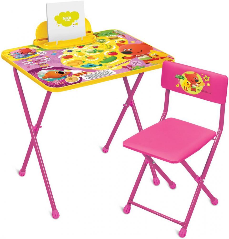 Комплект детской мебели складной НИКА ММ1/2 Ми-ми-мишки (стол с пеналом+мягкий стул с подножкой)