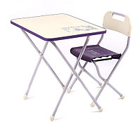 Комплект детской мебели складной НИКА КПР/3 Ретро сиреневый с бежевым (стол+стул)