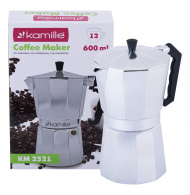 Гейзерная кофеварка 600мл (12 чашек) Kamille 2521