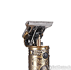 Беспроводной триммер Клипер для окантовки, бороды, усов и арт рисунков КЕЗИ KB-T9 с индикатором  Будда Золото, фото 7