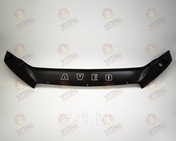 Дефлектор капота (мухобойка) Chevrolet Aveo (2011-) / Шевроле Авео (11-) [CH19] (VT52) - фото 1 - id-p174154204