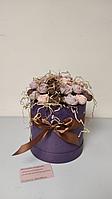 Набор подарочный "Шоколадное настроение"в круглой коробке ( 31 шт),19*23 см шоколадно-розово-фиолетовый