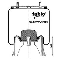 Пневморессора (4022) со стаканом 344022-3CPL FABIO