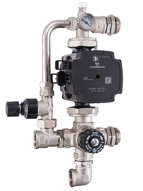 Смесительный узел с перепуском Barberi арт. 18B040NOT c насосом GRUNDFOS UPM 3 AUTO L 25-70 130 ( KV=3.5)